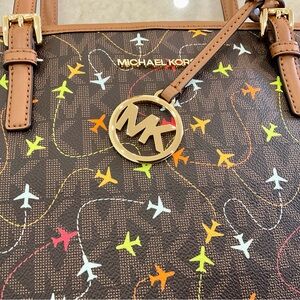 COPY - Michael Kors Brown Aviation Print Tote